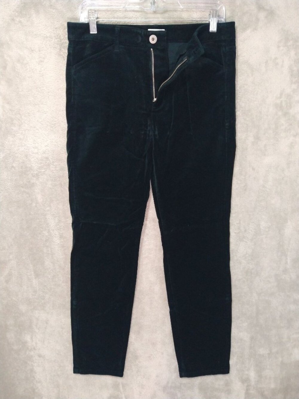 J Jill Pants Womens 8 Blue Luxe Velveteen Velvet High Rise Stretch Cotton